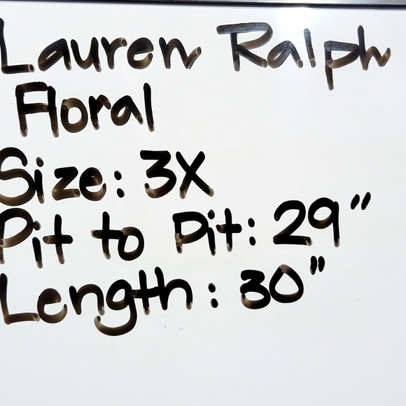 Lauren Ralph Lauren Silk Feel Loose Fit Floral Blouse Size 3X. #519 - Picture 7 of 7